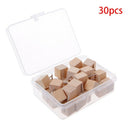 30 Pcs Creative Wooden Thumbtack Quadrate Decorative Drawing Push Pins Wood Head