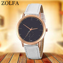 Lady Quartz Watch Fashion Casual Personality Elegant Watch w/ PU Leather Strap