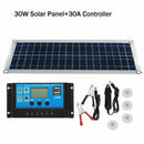 30W Dual USB Flexible Solar Panel Kit+30A Controller+Clip Outdoor Car Charg