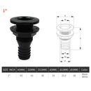 2x Durable Plastic 1'' Marine Thru-Hull Connector Replacement Yacht Parts