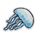 2Xsequin jellyfish embroidered iron on sew patch badge motif bag dress appli ME