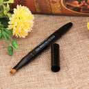 Stylish Black Lip Brush Double-ended Makeup Eyebrow Brush Groomer Tool