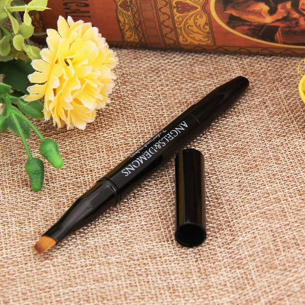 Stylish Black Lip Brush Double-ended Makeup Eyebrow Brush Groomer Tool