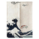 Half Short Hanging Curtains Noren Privacy Tapestry for Doorway Cotton Waves