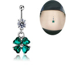 Retro Crystal Clover Navel Piercing Sexy Belly Button Ring Body Piercing A Kw