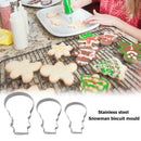Xmas Snowman Biscuit Mold 3 Set Stainless Steel Plunger Kitchen Home Tools