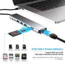 8-in-1 USB Type-C Adapter with HDMI RJ45 Port USB 3.0, SD/TF Card Reader
