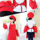 Kids Full Apron Bib Set with Pocket and Hat Sleeves Craft Kitchen Chef Cook A4F5