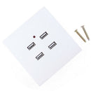 4 USB Port Wall Charger Outlet  Panel AC Power Receptacle Socket Plate  OZ