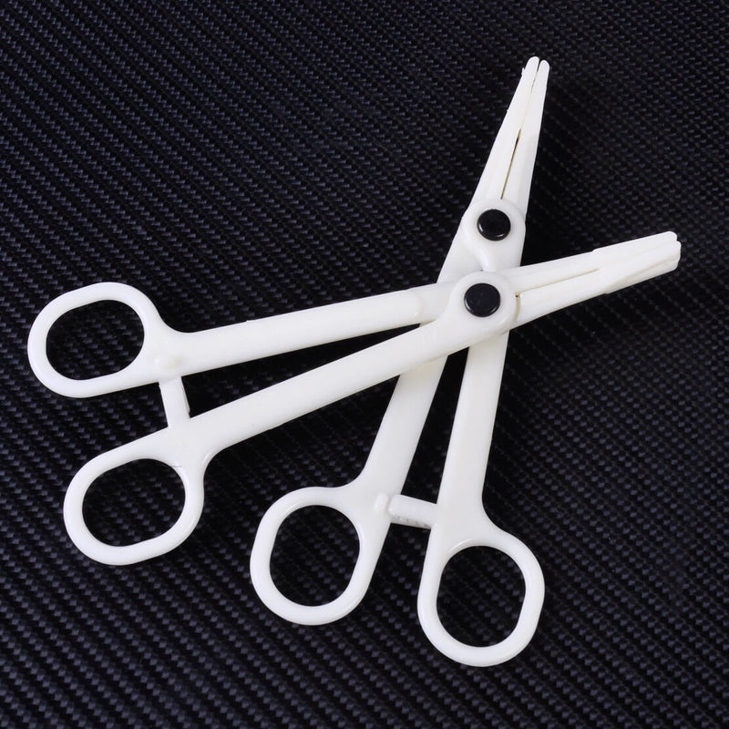 10 Disposable Plastic Piercing Clamp Forcep Plier Supplies Tool Slotted Body Ear