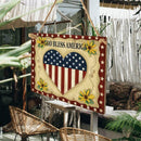 Wooden Hanging Flower Sign Board Independence Day Rectangle Wall Decor Gift
