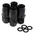 4PCs AN6 -6AN black straight tube fuel hose connec 3C