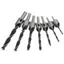 7Pcs 3MM ~ 10MM Countersink Drill Bit Set Carpentry Reamer Woodworking Tool