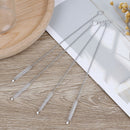 4pcs Bottle spiral soft straw stainless steel Drinking Straws Cleaning Brush