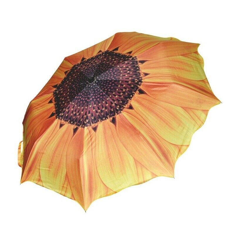 Unique Elegant Women Sunscreen Sunflower Super Block Sun Rain Folding Umbre C2I3