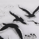 Dandelion and bird Pattern Scrapbooking Decorating Rubber Stamp Clear Stamps 3C