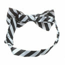 Fashion Novelty Mens Bowtie Wedding Necktie Black+white stripes