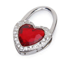 Support hook of Handbag Folding in Red Heart Shape with Rhinestone Decorati