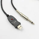 6.5Mm Professional USB Guitar Cable For PC Instrument Recording