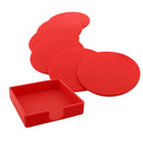 7pcs Silicone Simple Slice Coasters for Hot Beverages and Cold Drinks,Red
