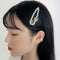 Korean Flower Beads Fringe Headwear Women Bang Duckbill Clip (Light Blue) A#S