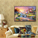 Diy 5D full drill Townlet landscape diamond Painting Embroidered Cross StitchME
