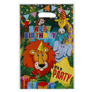10pcs Safari Animals Gift Bags Plastic Loot Bags Candy Bag Kids Birthday Deco*