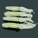 5Pcs 4.3 inch Glow Luminous Soft Squid Octopus Skirts Fishing Lure Baits