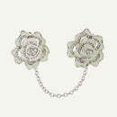Rhinestone Brooch Flower Chain Collar Clips Women Cardigan Pins Jewelry A
