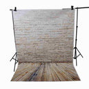 Brick Wall Wood Wedding Background 5x7ft Floor Room Decor Backdrop Vinyl R5V2