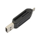 2Pcs 2 in 1 Dual USB Plug OTG SD TF Card Reader for Smartphone Computer