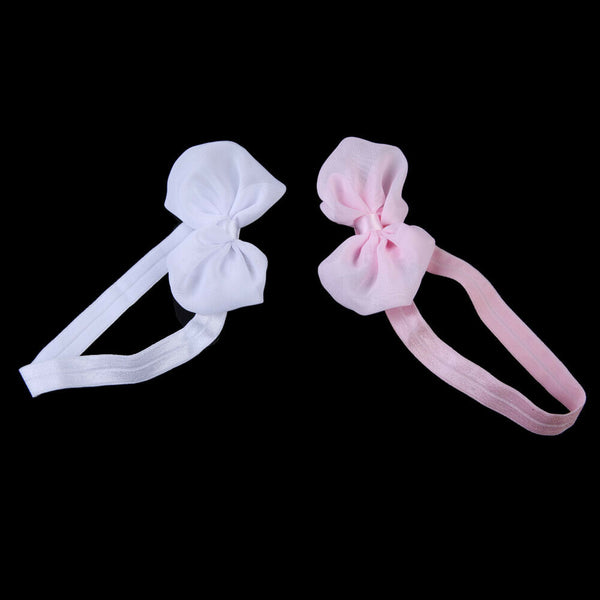 12pcs Kid Baby Girl Toddler Cute Chiffon Bowknot Headband HairBand Headwear #gib