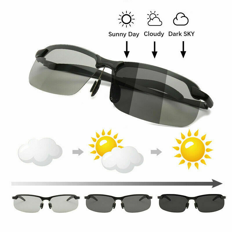 Photochromic Sunglasses Men Polarized Eyewear Transition Lens Driving Glasses UK