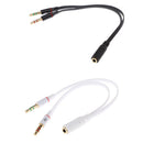 2x 3.5mm Stereo Audio 1 Female To 2 Male Headphone Mic Y Splitter Cables