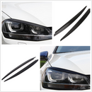 For VW Golf 7 MK7 Black Headlight Eyebrow Eyelids Cover Trim Decor 2 PCS