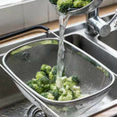 Stainless Kitchen Adjustable Colander Strainer Over The Sink Nonslip Handles