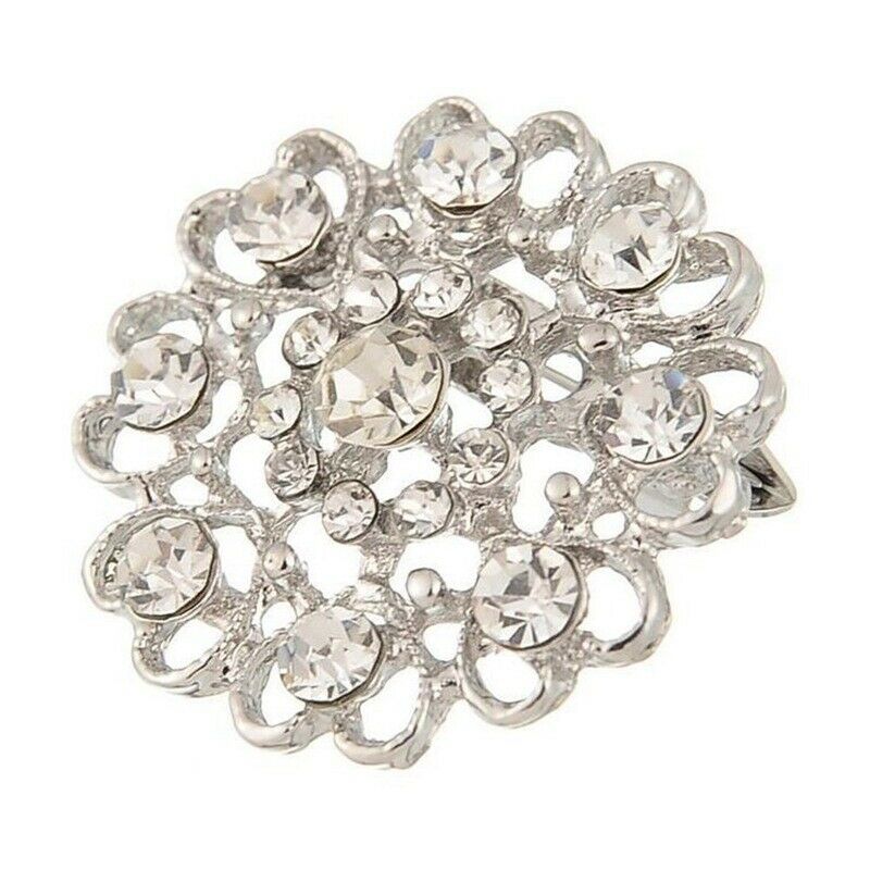 1 x Fashion Elegant Diamond Hollow Diamond-studded Heart Wedding Bridal Bro L7E2