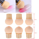 6X Reusable Gradient Nail Art Pen Brush Replaceable Sponge Heads Nail Art Too&f
