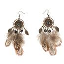 Womens Bohemian Earrings Long Tassel Feather Fringe Boho Dangle Jewelry