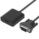 VGA to HDMI Adapter Cable 1080P Analog to Digital Audio Converter(Black)
