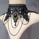 Women Lace Flower Chain Tassel Choker Collar Necklace Gothic Punk Jewelry  FT