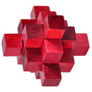 Wooden Red Nine Pass Lock Logic Puzzle Burr Puzzles Brain Teaser Intellectu