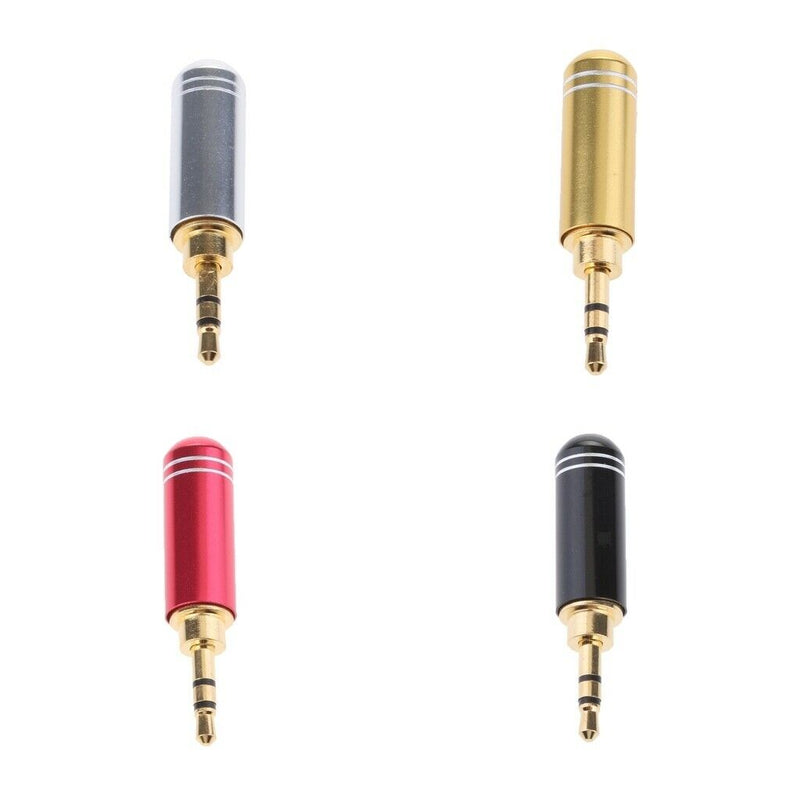 4Pieces 2.5mm Stereo Male Plug Jack Audio Adaptor Soldering Connector