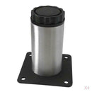 4 Pieces Stainless Steel Adjustable Furniture Legs Round Sofa Feet 50x150mm