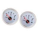 2x 52mm White Boat Auto Electrical Pointer Fuel Level