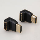 90 Degree + 270 Degree HDMI Male to Female Right Angle Adapter Connector A