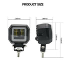 Motorcycle Car 6500K White Fog Light Square LED Angel Eye Off-Road Work Light-y