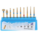 10Pcs/box Dental Diamond High Speed Burs for Polishing Smoothing Teeth   Nw