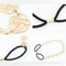 Womens Fashion Metal Chain Jewelry Hollow Rose Flower Elastic Hair Band Headband