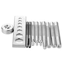 Set of 11Die Punch Tool Snap Rivet Setter Base Kit For DIY Leather Craft Tools